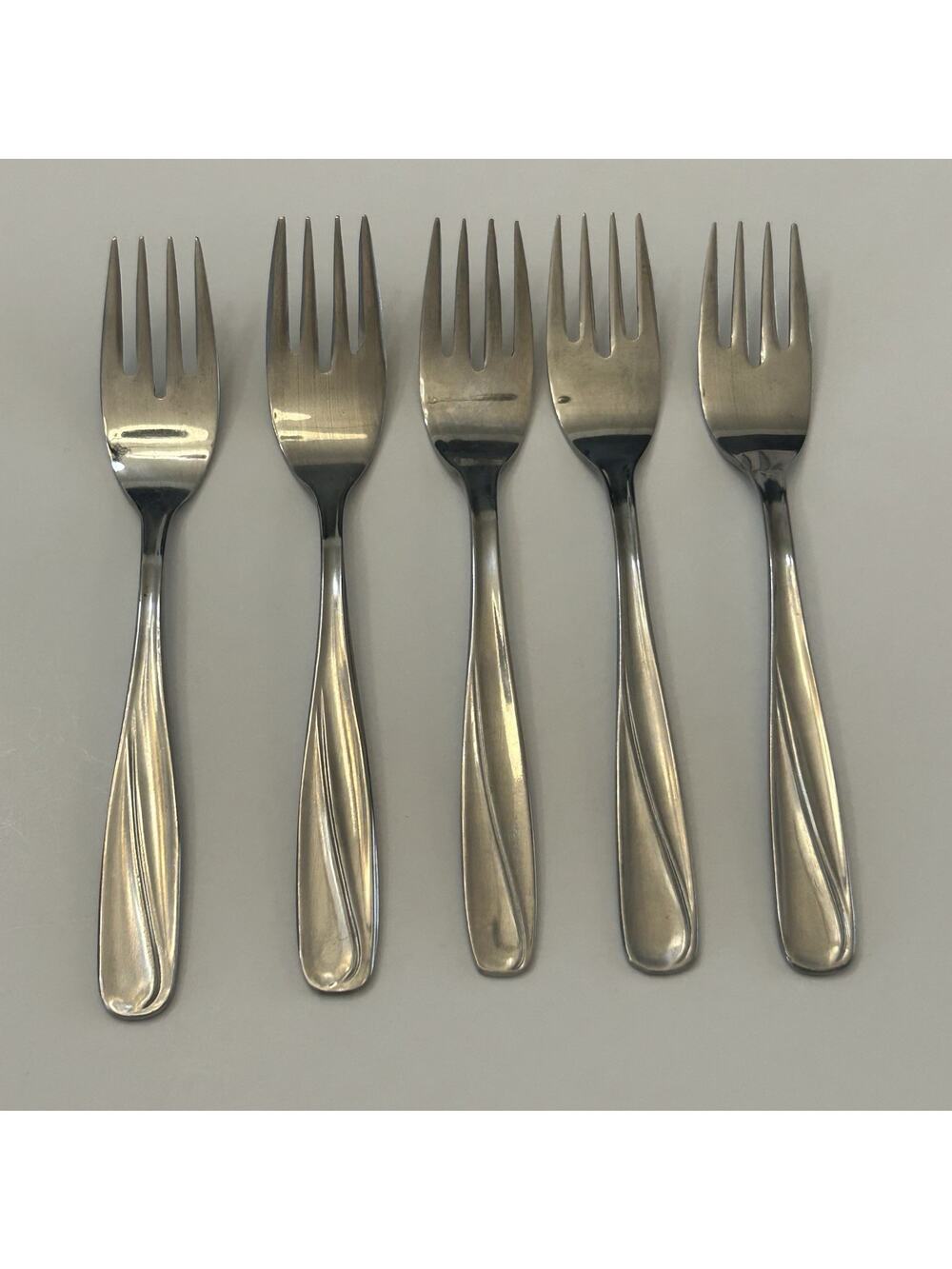CG Flatware Dessert/Salad Forks Cg5 Pattern Glossy Stainless JAPAN Set of 5 VTG